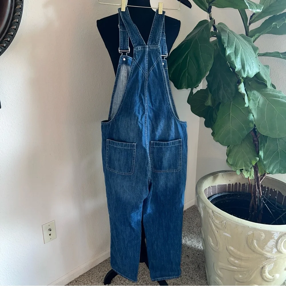 GAP Women's Slouchy Bib Overalls Indigo Blue Jean Denim Pants Size Small NWT - Picture 4 of 15